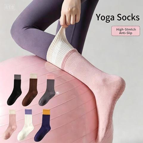 Pilates Yoga And Barre - Calcetines unisex con agarre de poliéster,