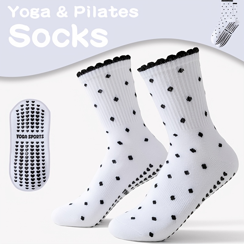Pilates Yoga And Barre - Calcetines de yoga para mujer, blancos