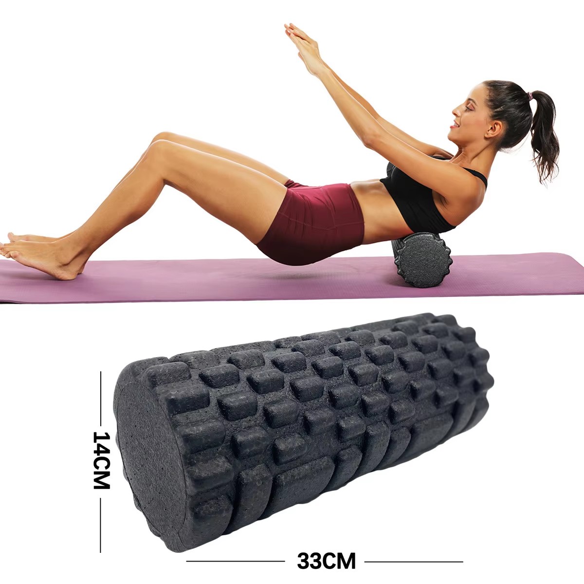 Pilates Yoga Exercises - Rodillo de espuma para Fitness, rodillo