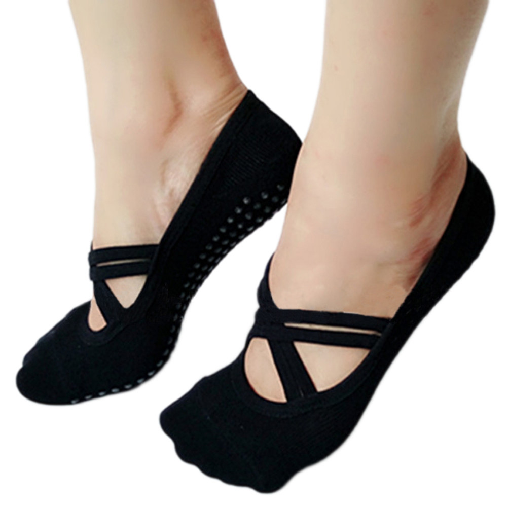 Pilates Yoga And Barre - Calcetines de Yoga para Mujer, Negros,