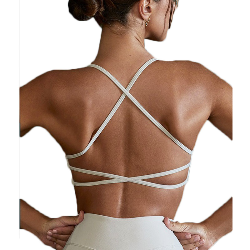 Pilates Yoga Gym - Aiithuug-Sujetador de Yoga con espalda cruzada,