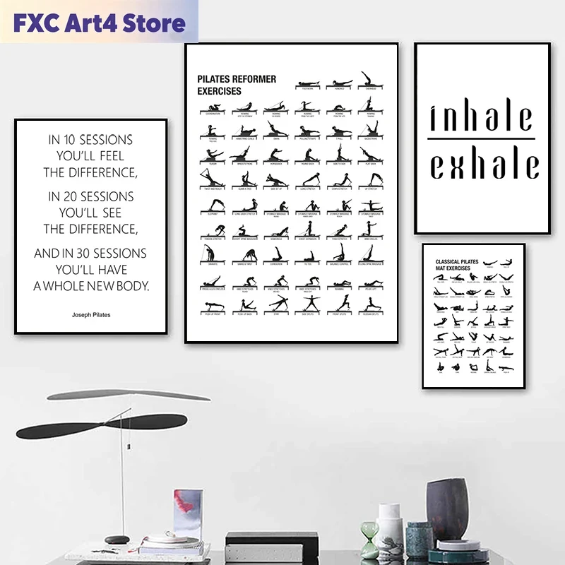 Pilates Yoga Gym - Póster de Lona sin Marco para