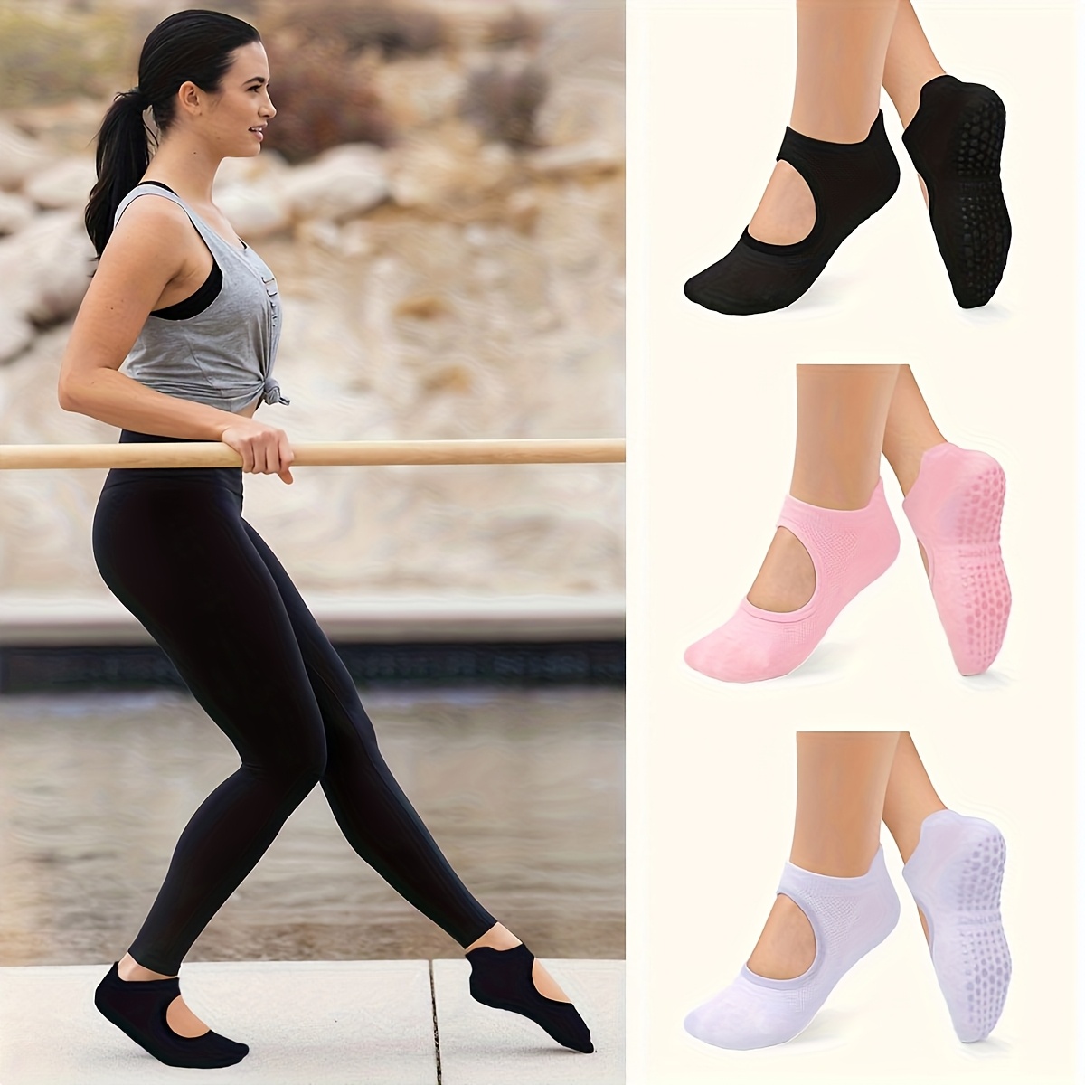 Calcetines antideslizantes par - Pilates Yoga And Barre reseña y precio