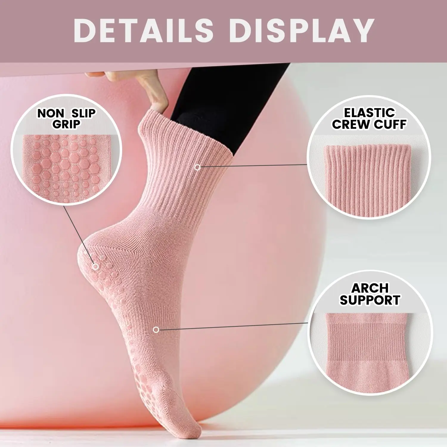 4 pares de calcetines de yoga  - Pilates & Yoga Unleashed Studio Tuckahoe reseña y precio